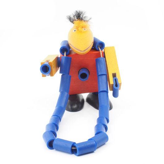 Rubber connector use being modelled by a toy