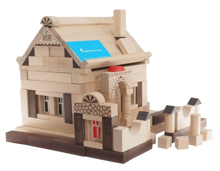 Wooden construction toys wooden house assembled