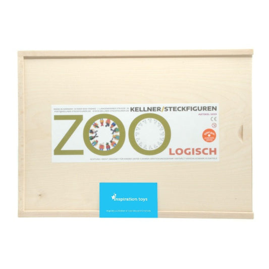 Wooden construction toys zoo box set