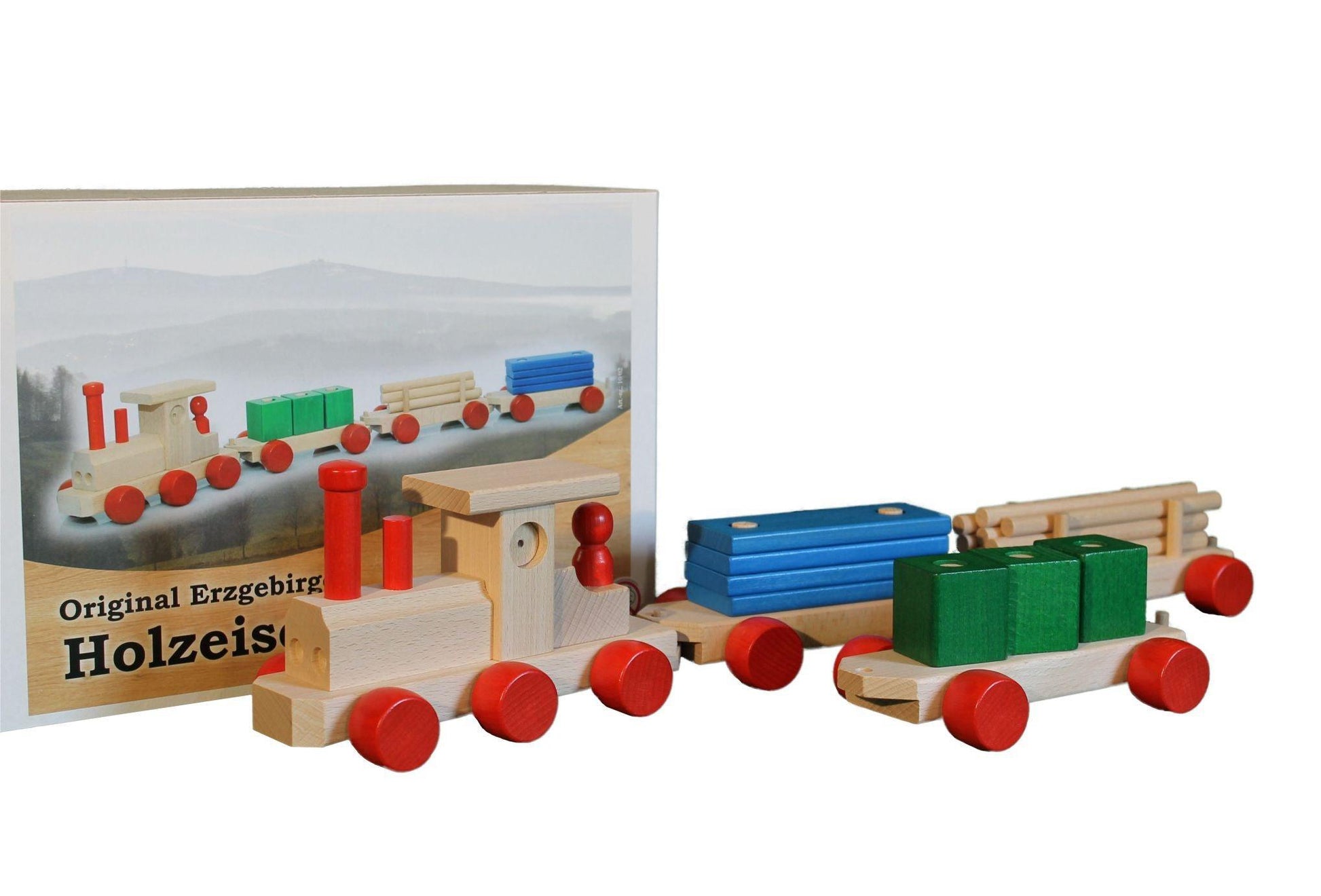 Large Wooden Toy Train Outside Packaging
