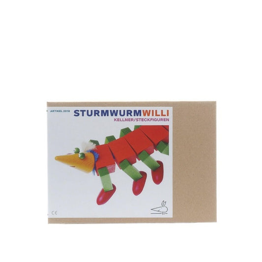 Wooden construction toys Sturmwurm Willi packaging