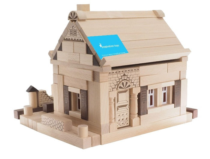 Wooden construction toys wooden house assembled