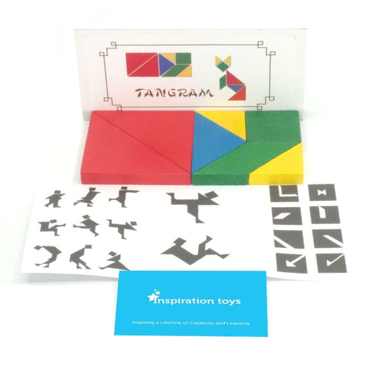 Wooden Educational Toy Tangram Coloured