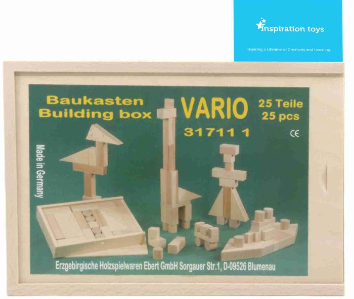 Wooden puzzles and blocks NZ Vario building box.